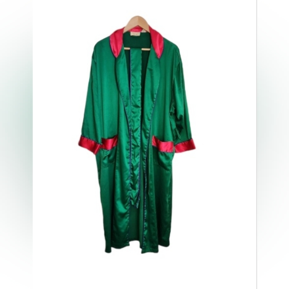 Victoria's Secret Satin Green/Pink Kimono Style Robe - Picture 3 of 11